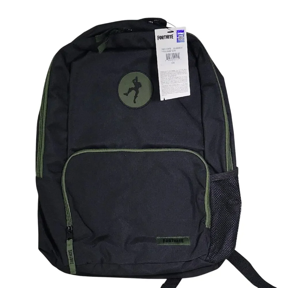 Fortnite Youth Solidify Black and Green Backpack NWT
